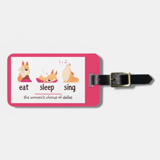 漫画の犬食べの睡眠歌 ラゲッジタグ (正面横)