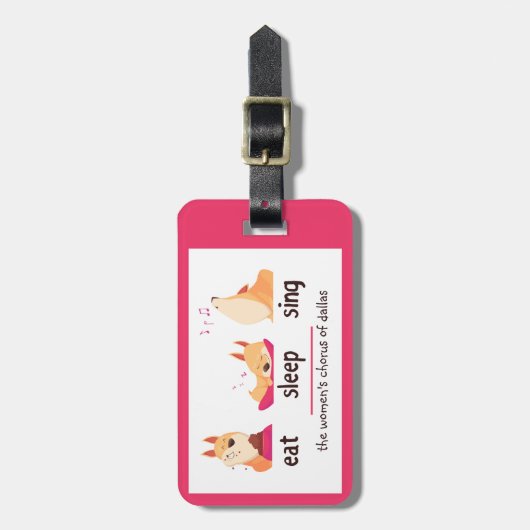 漫画の犬食べの睡眠歌 ラゲッジタグ (正面縦)