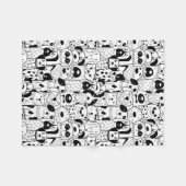 漫画の犬 フリースブランケット (正面(横))