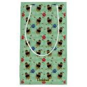 漫画の犬 – Dachshund黒とタンタイル スモールペーパーバッグ (正面)