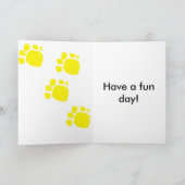 漫画の犬happy 3rd誕生日の名前 カード (内部)