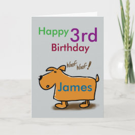 漫画の犬happy 3rd誕生日の名前 カード