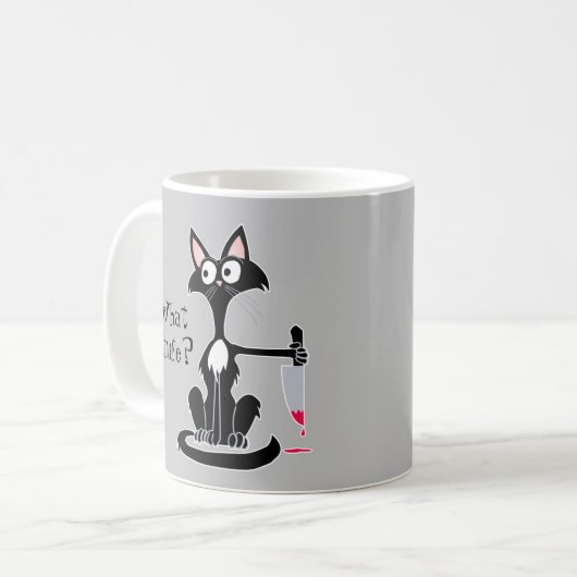 漫画の猫おもしろいの赤い血ナイフ コーヒーマグカップ (正面左)