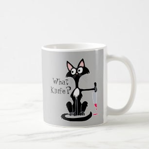 漫画の猫おもしろいの赤い血ナイフ コーヒーマグカップ