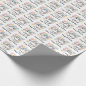 漫画の猫とカラフルハッピーバースデー ラッピングペーパー (角)