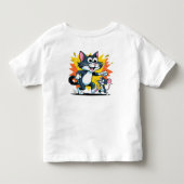 漫画の猫とネズミのチェイス トドラーTシャツ (裏面)