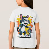 漫画の猫とネズミのチェイス トライブレンドＴシャツ (裏面)