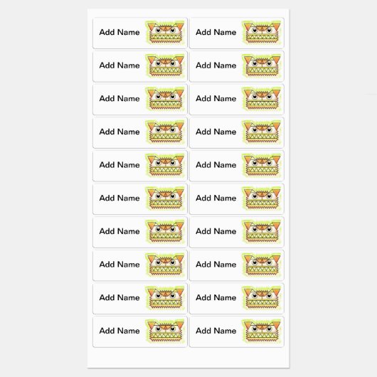 漫画の猫と犬のラベル ラベル (シート)