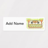 漫画の猫と犬のラベル ラベル (デザイン2)