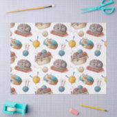 漫画の猫と糸のデコパージュ 薄葉紙 (クラフト)