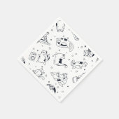 漫画の猫のイラストレーション スタンダードカクテルナプキン (角)