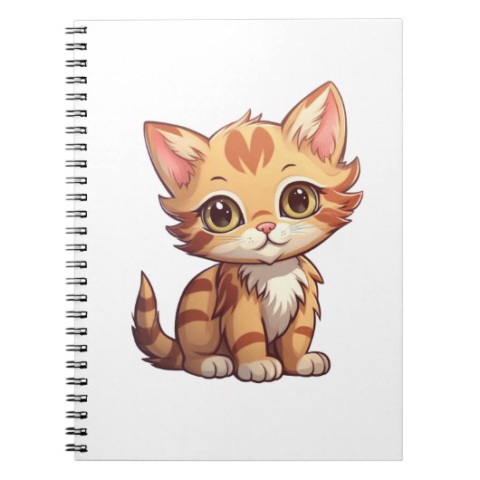 漫画の猫のイラストレーション ノートブック (正面)