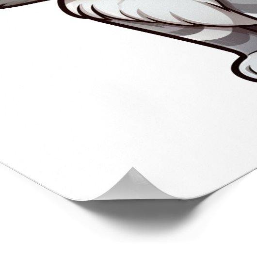 漫画の猫のイラストレーション ポスター (角)