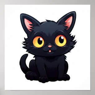 漫画の猫のイラストレーション ポスター