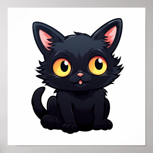 漫画の猫のイラストレーション ポスター (正面)