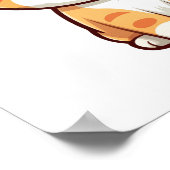 漫画の猫のイラストレーション ポスター (角)