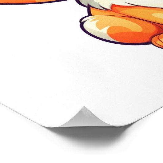 漫画の猫のイラストレーション ポスター (角)