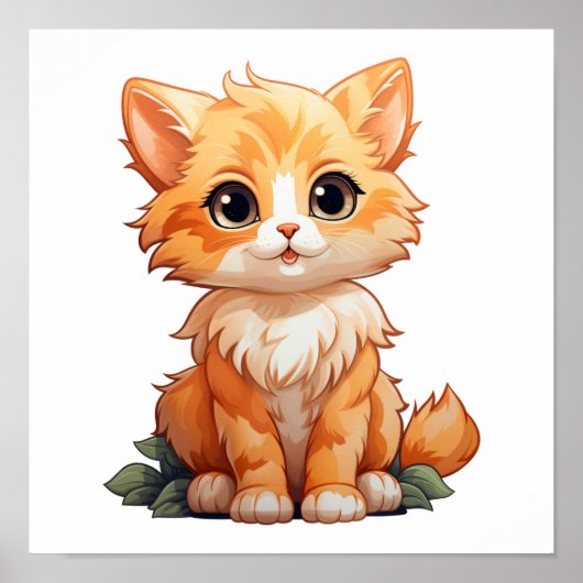 漫画の猫のイラストレーション ポスター (正面)