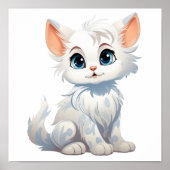 漫画の猫のイラストレーション ポスター (正面)