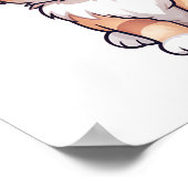 漫画の猫のイラストレーション ポスター (角)