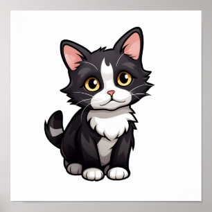 漫画の猫のイラストレーション ポスター