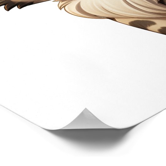 漫画の猫のイラストレーション ポスター (角)