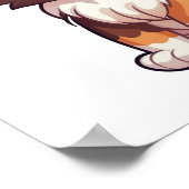 漫画の猫のイラストレーション ポスター (角)