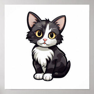 漫画の猫のイラストレーション ポスター