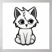 漫画の猫のイラストレーション ポスター (正面)