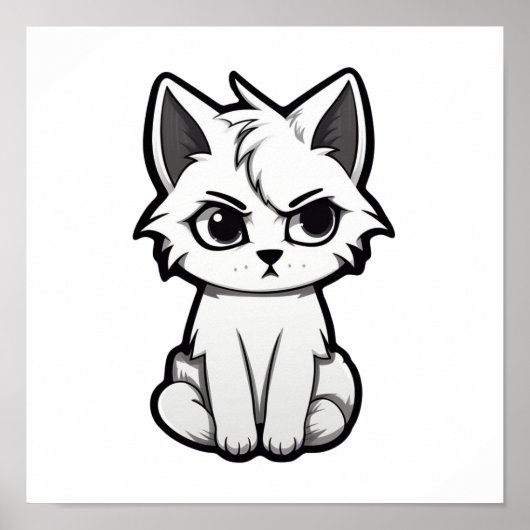 漫画の猫のイラストレーション ポスター (正面)