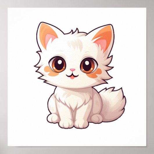 漫画の猫のイラストレーション ポスター (正面)