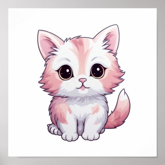 漫画の猫のイラストレーション ポスター (正面)