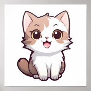 漫画の猫のイラストレーション ポスター