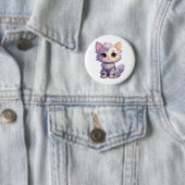 漫画の猫のイラストレーション 缶バッジ (インサイチュ)