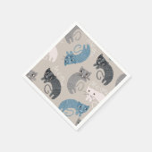 漫画の猫のイラスト スタンダードカクテルナプキン (角)