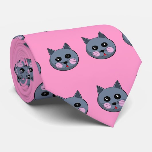 漫画の猫の顔ネクタイ ネクタイ (ロール)