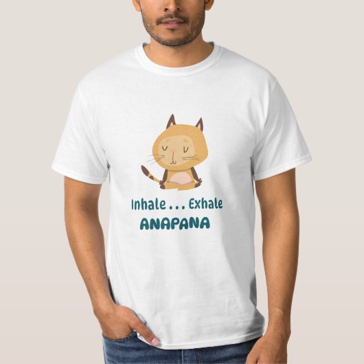 漫画の猫アナパナ瞑想の叫び声 Tシャツ (正面)