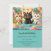 漫画の猫キッズパーフェクト誕生日パーティー 招待状 (裏面)