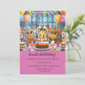 漫画の猫キッズパーフェクト誕生日パーティー 招待状 (スタンド正面)