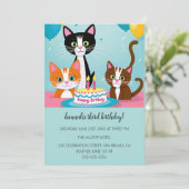 漫画の猫キッズパーフェクト誕生日パーティー 招待状 (スタンド正面)