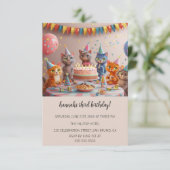 漫画の猫キッズパーフェクト誕生日パーティー 招待状 (スタンド正面)