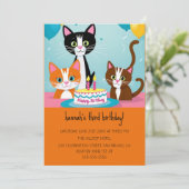 漫画の猫キッズパーフェクト誕生日パーティー 招待状 (スタンド正面)