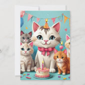 漫画の猫キッズパーフェクト誕生日パーティー 招待状 (裏面)
