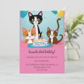 漫画の猫キッズパーフェクト誕生日パーティー 招待状 (スタンド正面)