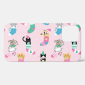 漫画の猫クリスマスシームレスなパターン Case-Mate iPhoneケース (裏面 (横))