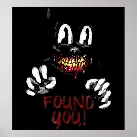 漫画の猫ホラー怖い猫がハロウィンを見つけた ポスター (正面)