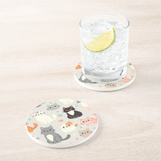 漫画の猫好きコースター – おもしろいテーブルデコール コースター