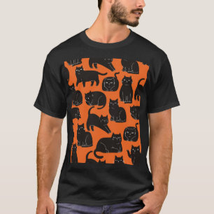 漫画の猫手描きパターン Tシャツ