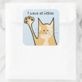 漫画の猫 |ペット |なびく子猫 |正方形ステッカー スクエアシール (バッグ)