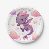 漫画の甘いドラゴンベビーシャワー ペーパープレート (正面)